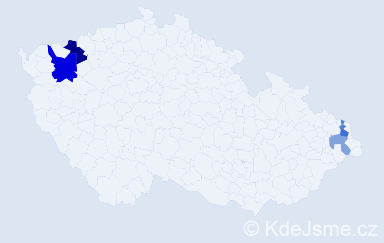 Příjmení: 'Loryk', počet výskytů 9 v celé ČR