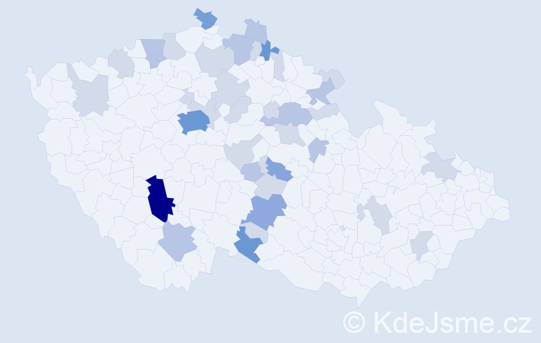 Příjmení: 'Mikšíčková', počet výskytů 85 v celé ČR