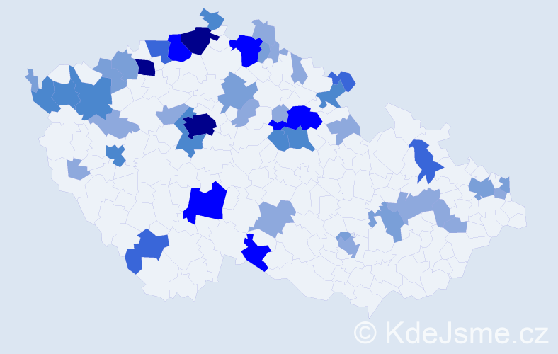 Příjmení: 'Sidor', počet výskytů 122 v celé ČR