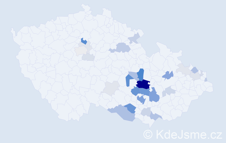 Příjmení: 'Mihola', počet výskytů 108 v celé ČR