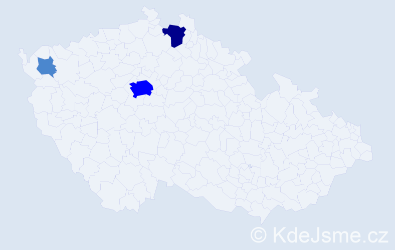 Příjmení: 'Kočvar', počet výskytů 9 v celé ČR