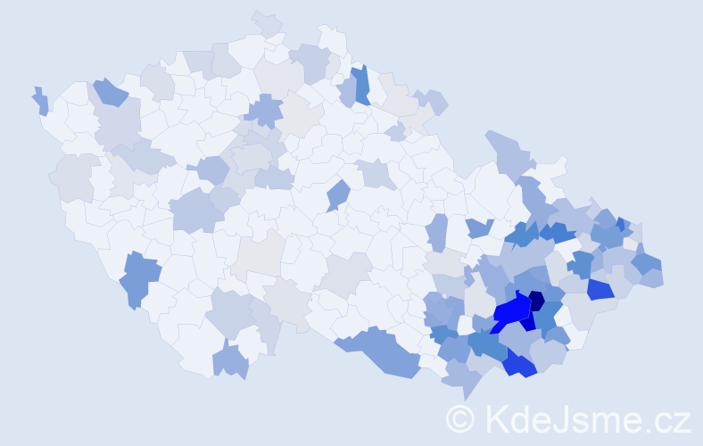 Příjmení: 'Gazdová', počet výskytů 473 v celé ČR
