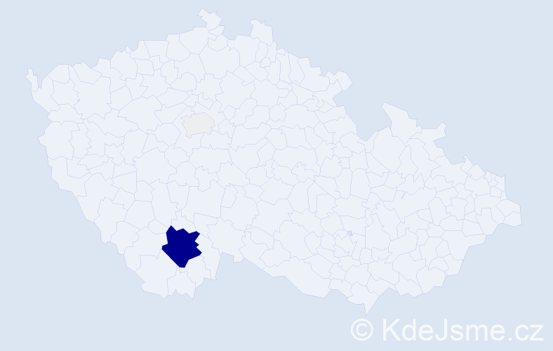 Příjmení: 'Irmiš', počet výskytů 18 v celé ČR