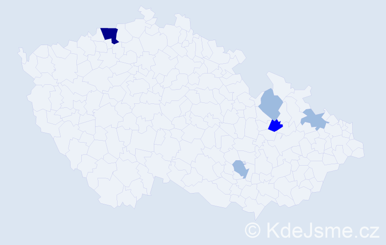 Příjmení: 'Gállová', počet výskytů 11 v celé ČR
