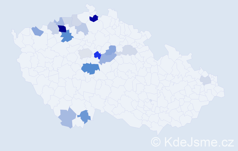 Příjmení: 'Šešina', počet výskytů 42 v celé ČR
