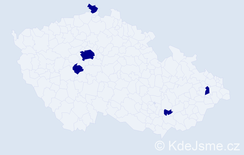 Příjmení: 'Ly', počet výskytů 5 v celé ČR