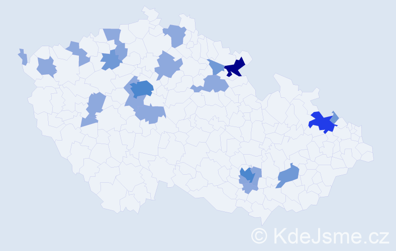 Příjmení: 'Klemmová', počet výskytů 51 v celé ČR