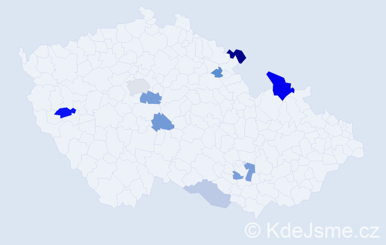 Příjmení: 'Korityáková', počet výskytů 18 v celé ČR