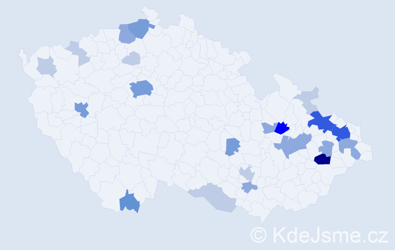 Příjmení: 'Kostelná', počet výskytů 64 v celé ČR
