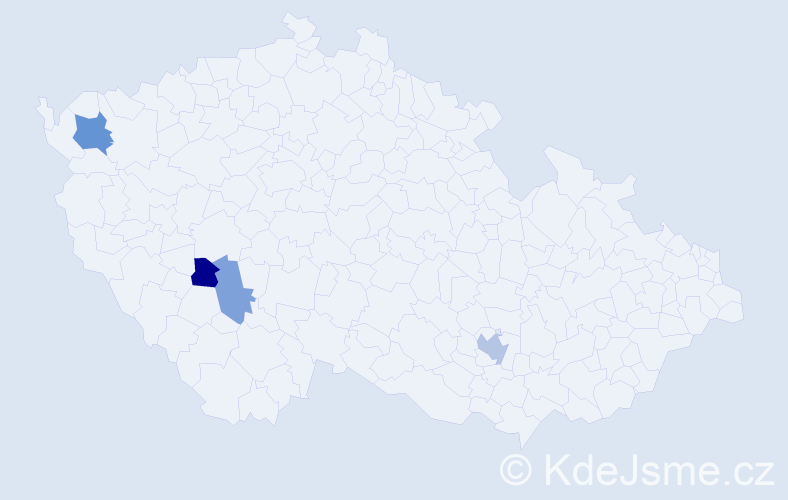 Příjmení: 'Dirga', počet výskytů 6 v celé ČR