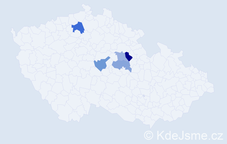 Příjmení: 'Peser', počet výskytů 6 v celé ČR