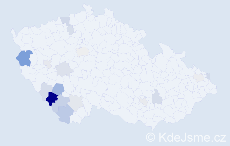 Příjmení: 'Pahorecká', počet výskytů 54 v celé ČR