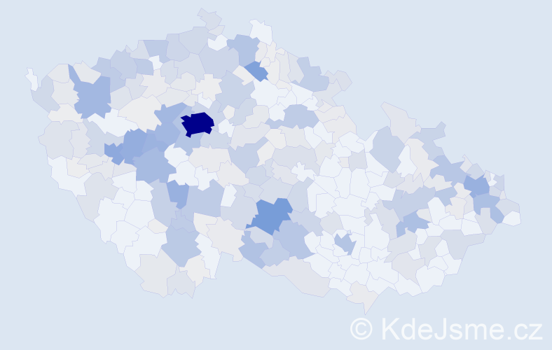 Příjmení: 'Anděl', počet výskytů 1224 v celé ČR