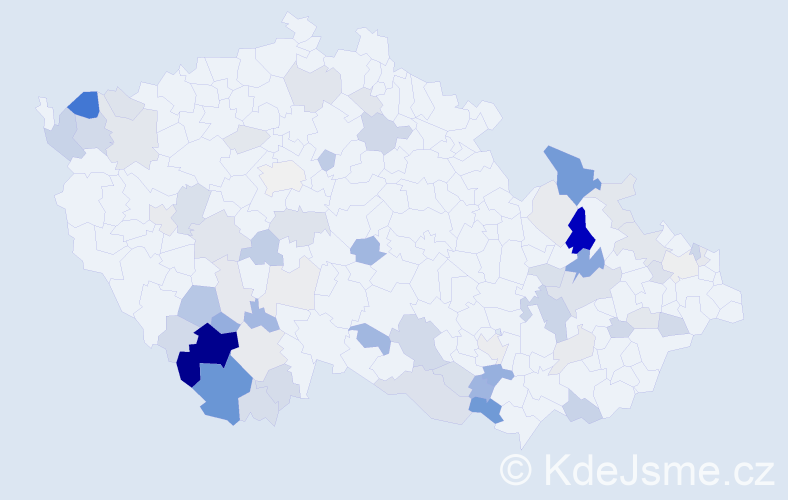 Příjmení: 'Furišová', počet výskytů 189 v celé ČR