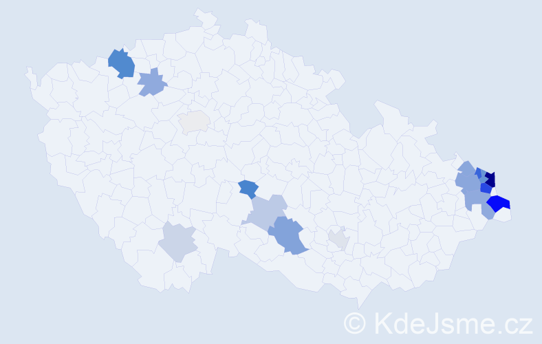 Příjmení: 'Farana', počet výskytů 43 v celé ČR