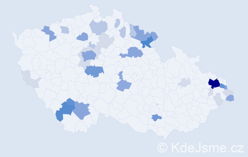 Příjmení: 'Plachta', počet výskytů 119 v celé ČR