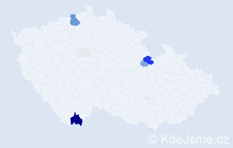Příjmení: 'Wejmelka', počet výskytů 14 v celé ČR