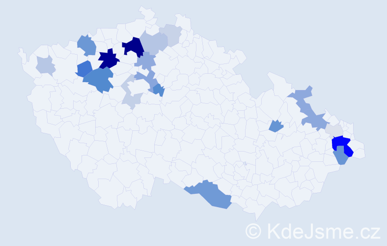 Příjmení: 'Čerňák', počet výskytů 44 v celé ČR