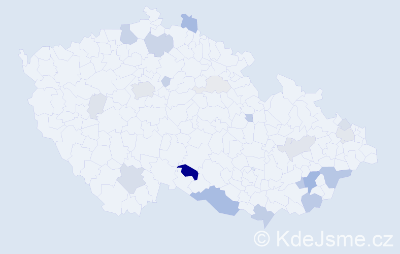 Příjmení: 'Hlatká', počet výskytů 63 v celé ČR