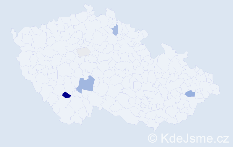 Příjmení: 'Vaváčková', počet výskytů 12 v celé ČR