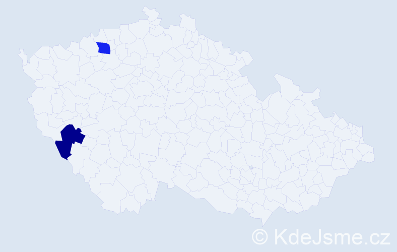 Příjmení: 'Bas', počet výskytů 2 v celé ČR