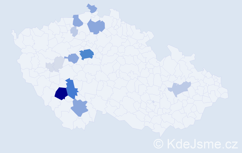 Příjmení: 'Hoštička', počet výskytů 63 v celé ČR