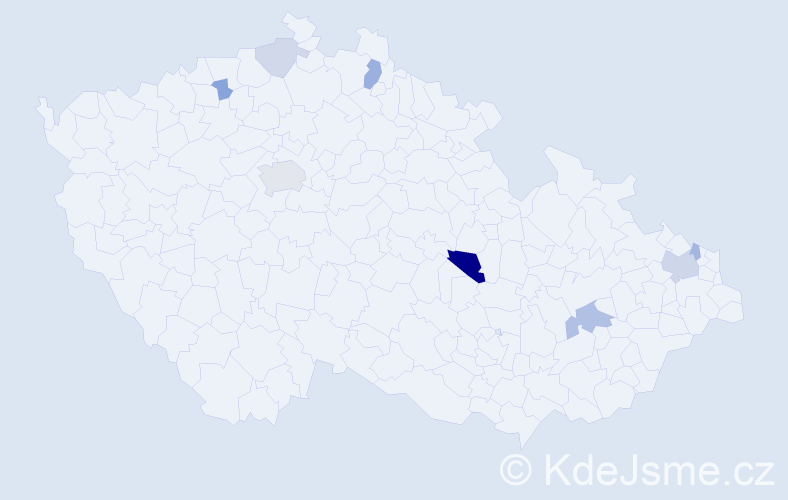 Příjmení: 'Chorvatovič', počet výskytů 18 v celé ČR