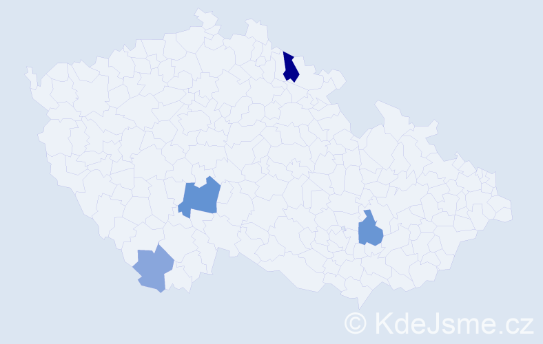 Příjmení: 'Vyhlidal', počet výskytů 9 v celé ČR