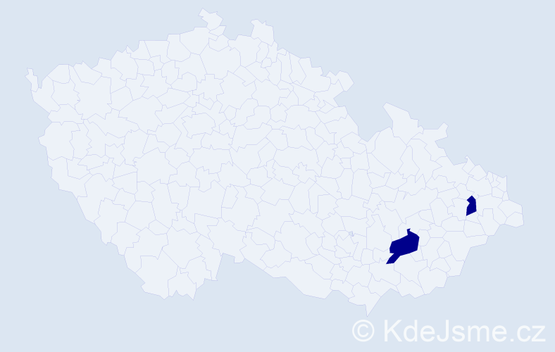 Příjmení: 'Hanecová', počet výskytů 2 v celé ČR