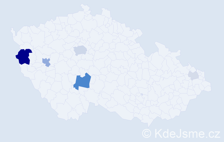 Příjmení: 'Pavličko', počet výskytů 13 v celé ČR