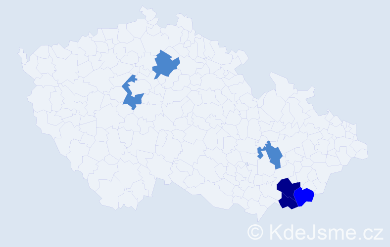 Příjmení: 'Fňašková', počet výskytů 11 v celé ČR