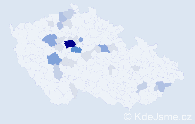 Příjmení: 'Svašek', počet výskytů 85 v celé ČR