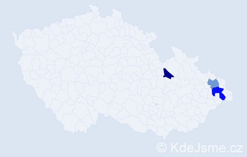 Příjmení: 'Slichová', počet výskytů 5 v celé ČR