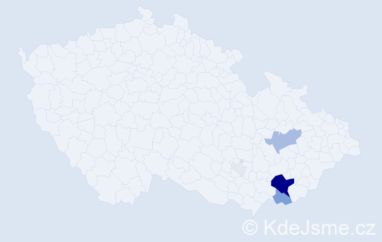 Příjmení: 'Kolůch', počet výskytů 20 v celé ČR