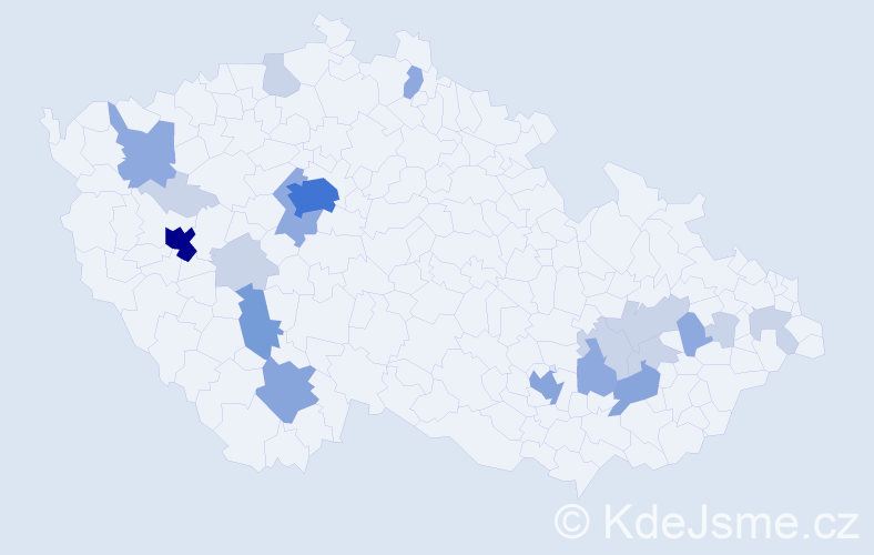 Příjmení: 'Hovora', počet výskytů 51 v celé ČR