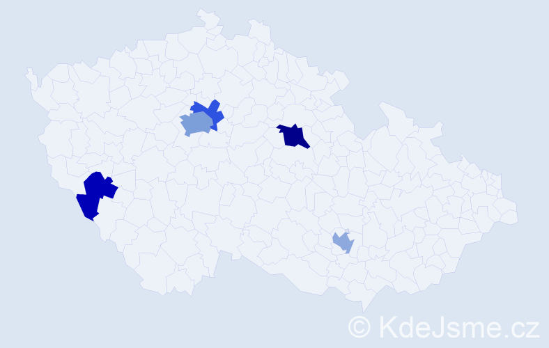 Příjmení: 'Kalynskyy', počet výskytů 9 v celé ČR