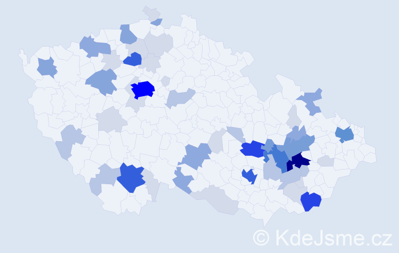 Příjmení: 'Pitner', počet výskytů 171 v celé ČR