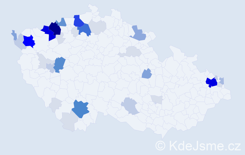 Příjmení: 'Ladičová', počet výskytů 155 v celé ČR