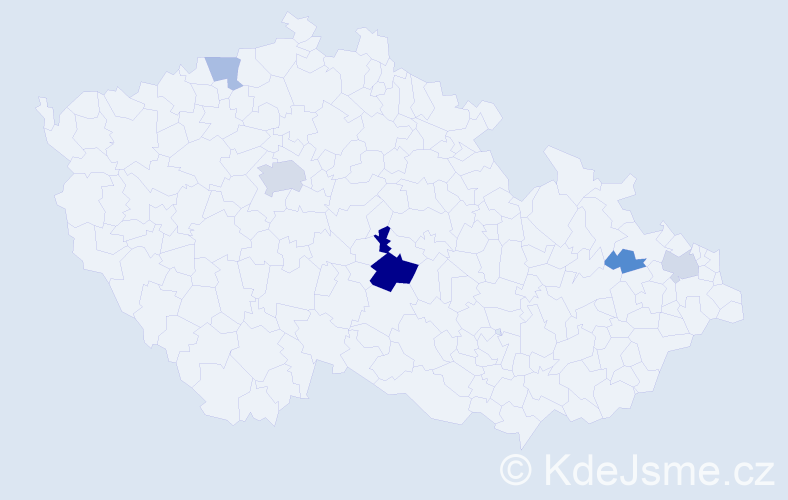 Příjmení: 'Kuljová', počet výskytů 19 v celé ČR