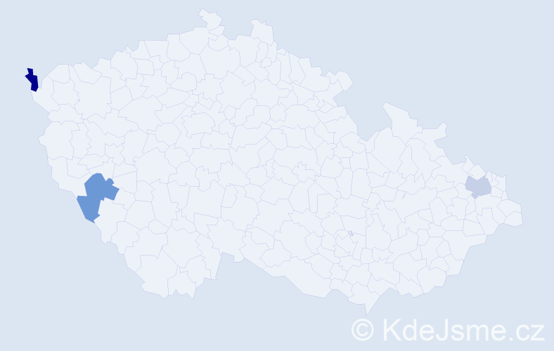 Příjmení: 'Kardas', počet výskytů 3 v celé ČR