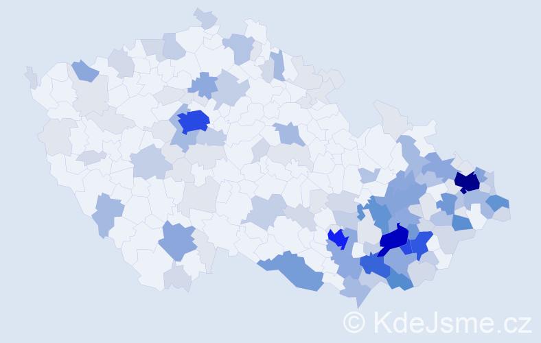 Příjmení: 'Gazdová', počet výskytů 492 v celé ČR