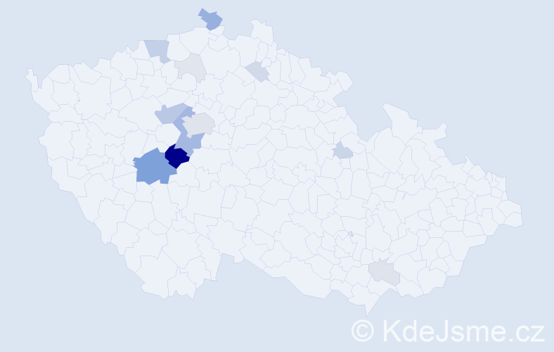 Příjmení: 'Křivonoska', počet výskytů 55 v celé ČR