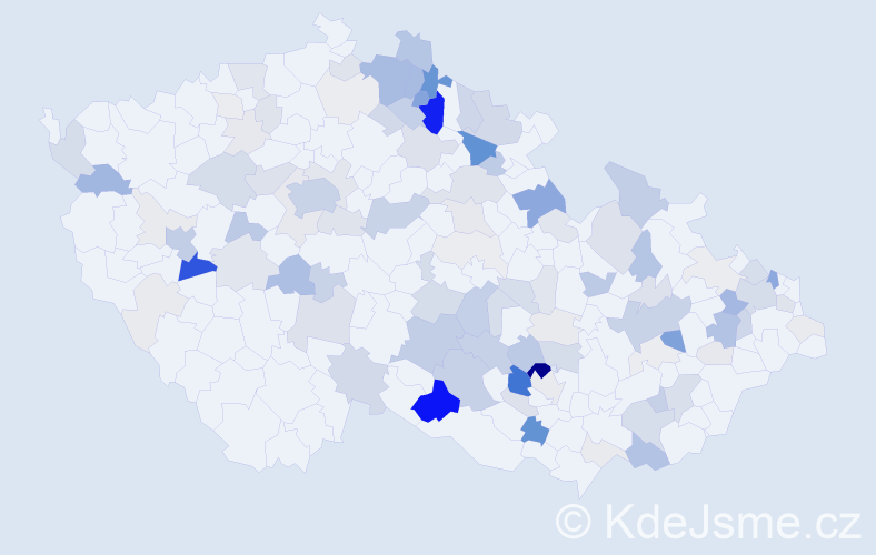 Příjmení: 'Bém', počet výskytů 400 v celé ČR