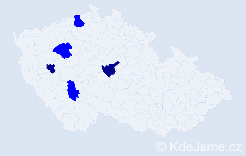 Příjmení: 'Handšuchová', počet výskytů 7 v celé ČR