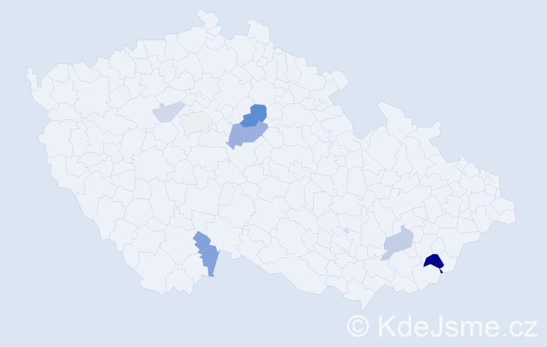 Příjmení: 'Klimák', počet výskytů 11 v celé ČR