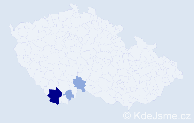 Příjmení: 'Valicsek', počet výskytů 9 v celé ČR