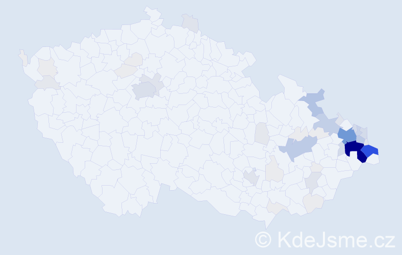 Příjmení: 'Chlebek', počet výskytů 265 v celé ČR