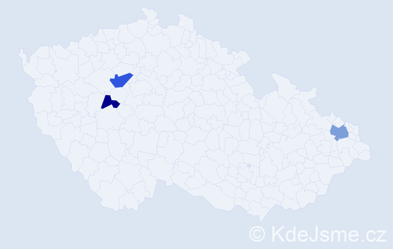 Příjmení: 'Mits', počet výskytů 5 v celé ČR