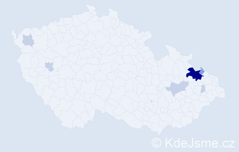 Příjmení: 'Davidek', počet výskytů 19 v celé ČR
