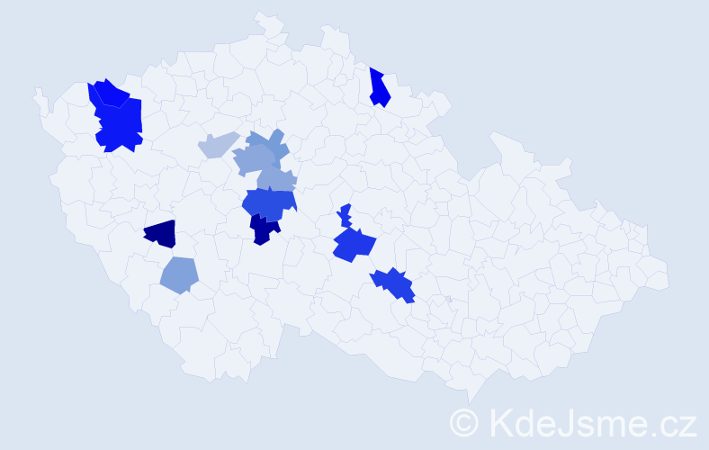 Příjmení: 'Rudolská', počet výskytů 36 v celé ČR